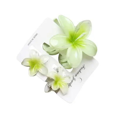 Set cvetličnih sponk za lase, 3x ABS, protizdrsne, 7.5cm x 4cm Green