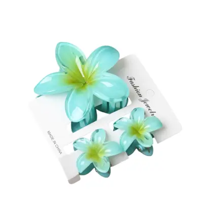 Set cvetličnih sponk za lase, 3x ABS, protizdrsne, 7.5cm x 4cm Blue