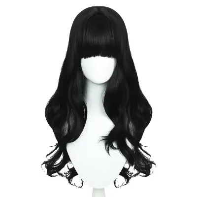 Črna Cosplay Lasulja - Sintetični Lasje Visoke Temperature za Anime in Zabave