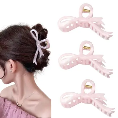 Elegantne lok sponke z mramornim prelivom, 3-delni komplet PC Pink