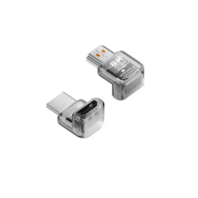 8K UHD HDMI 2.1 Moški v Ženski 90° Navpični Adapter - 3 Pack Transparent