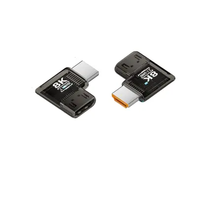 UHD HDMI ženski-na-moški kotni adapter 3-pack – HDMI 2.1, 8K@60Hz, 90° ABS Black