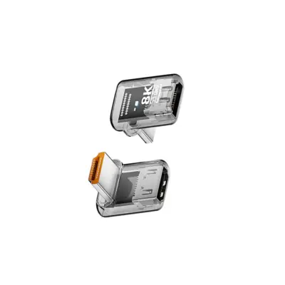 UHD Right-Angle HDMI 2.1 Adapter (3-Pack) – 8K@60Hz UHD Female to Male Transparent