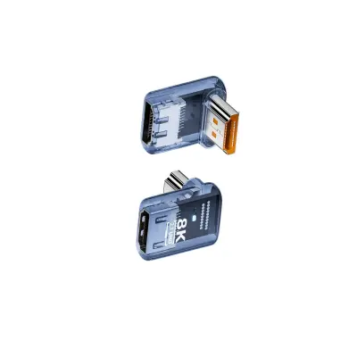 8K HDMI 2.1 Right Angle Adapter 90 Degree Male to Female UHD Coupler - 3-Pack Blue