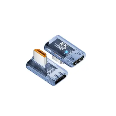 UHD Female to Male Right-Angle HDMI 2.1 Adapter Pack of 3 – 8K@60Hz Blue