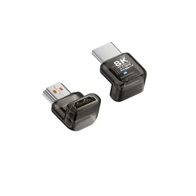 8K@60Hz UHD HDMI 2.1 adapter z 90° navpičnim upognjenjem – 3 kosa Black