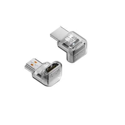 8K@60Hz UHD HDMI 2.1 adapter z 90° navpičnim upognjenjem – 3 kosa Transparent