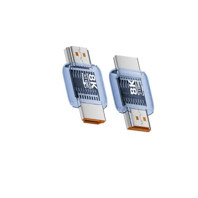 UHD moški-na-moški HDMI adapter (3 paketi) — HDMI 2.1 8K@60Hz 180° priključek Blue