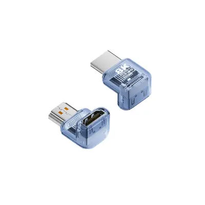8K@60Hz UHD HDMI 2.1 adapter z 90° navpičnim upognjenjem – 3 kosa Blue