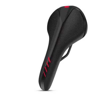 Vzmeten sedež za gorska kolesa, PU usnje, ergonomska oblika Black/Red