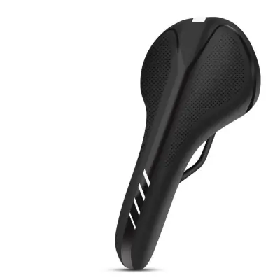 Vzmeten sedež za gorska kolesa, PU usnje, ergonomska oblika Black&White
