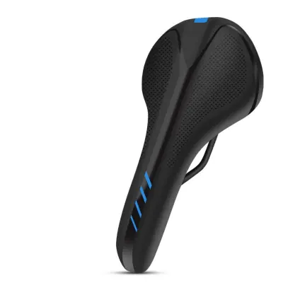 Vzmeten sedež za gorska kolesa, PU usnje, ergonomska oblika Black+Blue