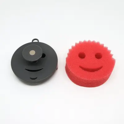Držalo za gobico Smiley z magnetom in ročajem, ABS+goba Gray