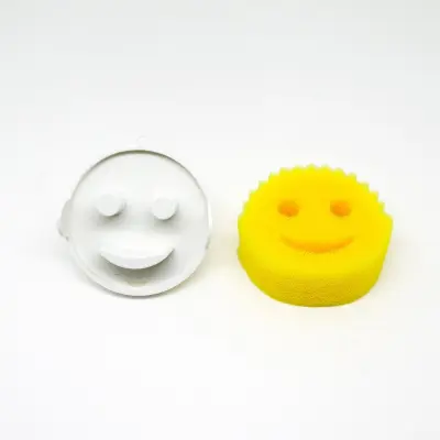 Držalo za gobico Smiley z magnetom in ročajem, ABS+goba White
