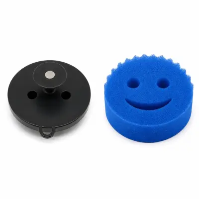 Držalo za gobico Smiley z magnetom in ročajem, ABS+goba Black