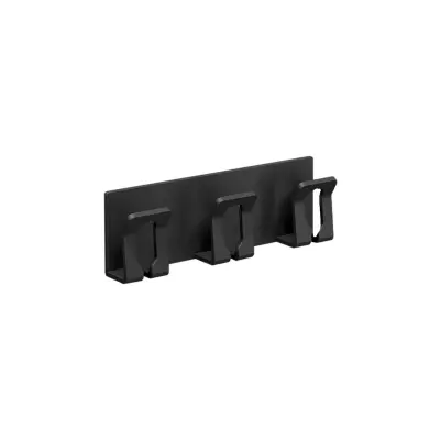 Stenski držalo za zobne ščetke 3-reže, aluminij, brez vrtanja Black