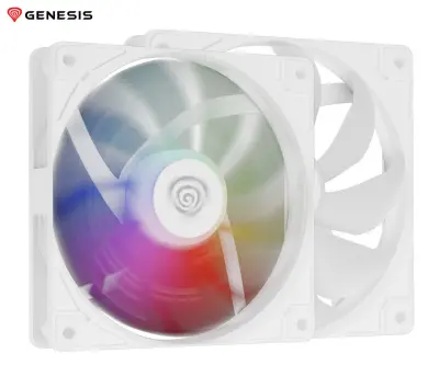Ventilatorji za računalnik/ohišje GENESIS OXAL 120 ARGB, 120mm velikost, do 1450 RPM, bel
