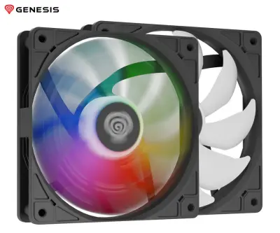 Ventilator za računalnik/ohišje GENESIS OXAL 120 ARGB, 120mm velikost, do 1450 RPM, črn