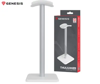 Stojalo za slušalke GENESIS THULIUM 100, protizdrsna podlaga, kovina, 245x100x100mm, belo (Howlite White)