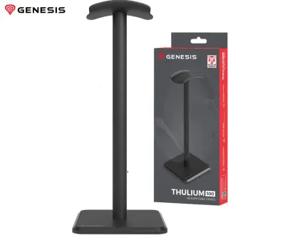 Stojalo za slušalke GENESIS THULIUM 100, protizdrsna podlaga, kovina, 245x100x100mm, črno (Onyx Black)