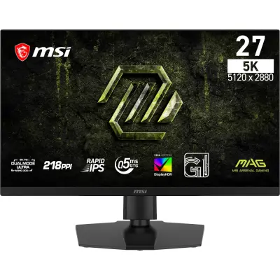 Monitor MSI MAG 271KPD7 68,6 cm (27"), 5120x2880 (5K), IPS, 5K:75Hz, QHD:300Hz, 0.5 ms (Min.) (GTG), 350 nits, nastavljiv po višini, PD 15W|Gaming