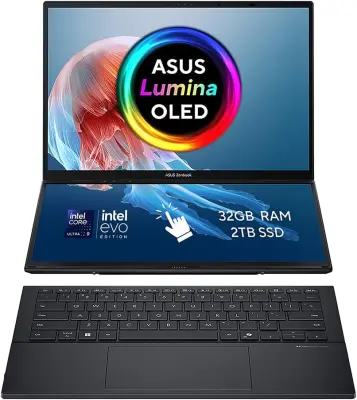 Odprta emb - Laptop Asus ZenBook Duo UX8406CA / Core Ultra 9 / RAM 32 GB / SSD Drive / 14,0″ 2.8K