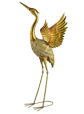 Figura metal Cedric Čaplja 45,5x38x95cm zlata 1pc