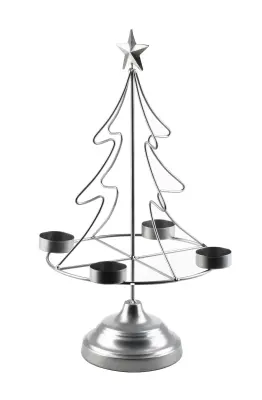 Santa Lila Svečnik Za Božično Drevo 23,5X11Xh38Cm Srebrn