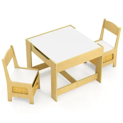 Otroška mizica z 2 stolčkoma in snemljivo mizno ploščo
