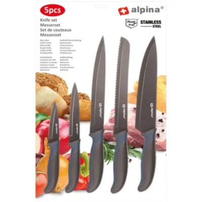 Set 5 delni inox kuhinjskih nožev