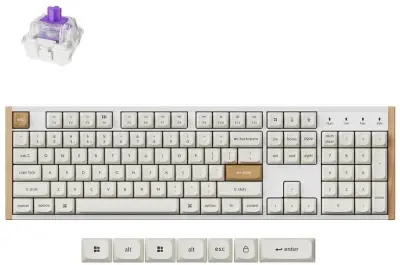 Keychron K10 HE brezžična mehanska tipkovnica aluminij Gateron nebula mag stikala RGB Bela - Special Edition (K10H-Q1-UK)