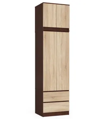 Akord Garderobna Omara Z Nadgradnjo, 2 Vrata In 2 Predala, Wenge/Hrast Sonoma
