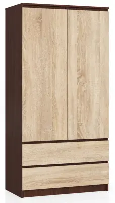 Akord Garderobna Omara, 2 Vrata In 2 Predala, Wenge/Hrast Sonoma