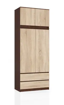 Akord Garderobna Omara Z Nadgradnjo, 2 Vrata In 2 Predala, Wenge/Hrast Sonoma