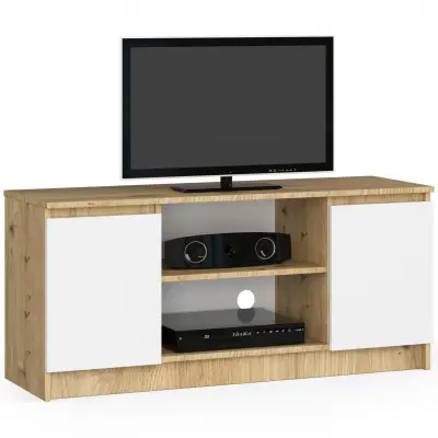 Akord Tv Omarica, 2 Vrata In 1 Polica, Hrast Artisan/Bela