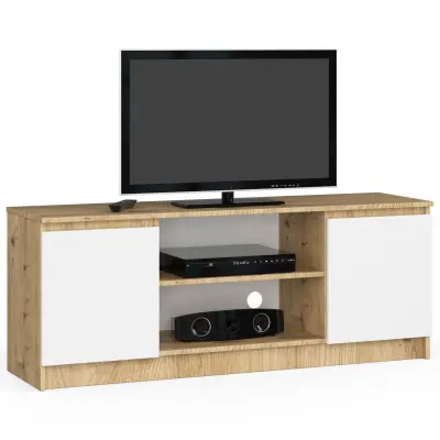 Akord Tv Omarica, 2 Vrata In 1 Polica, Hrast Artisan/Bela