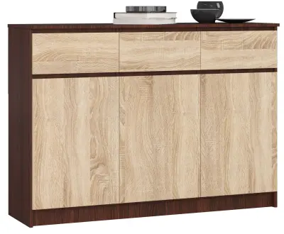 Akord Komoda, 3 Vrata In 3 Predali, Wenge/Hrast Sonoma