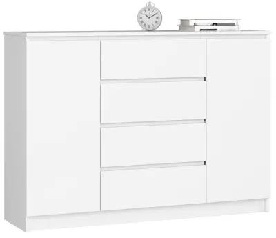 Akord Komoda, 2 Vrata In 4 Predali, Bela