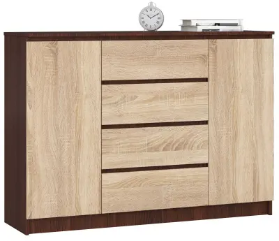 Akord Komoda, 2 Vrata In 4 Predali, Wenge/Hrast Sonoma