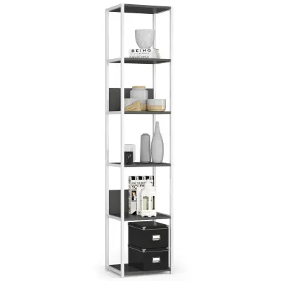 Akord Regal V Loft Slogu Iz Kovine, Bela/Siva