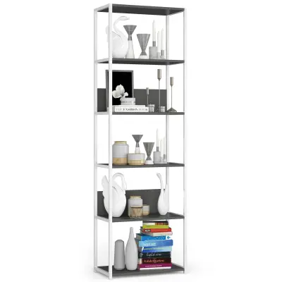 Akord Regal V Loft Slogu Iz Kovine, Bela/Siva
