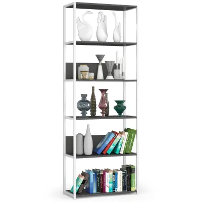 Akord Regal V Loft Slogu Iz Kovine, Bela/Siva
