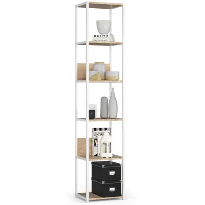 Akord Regal V Loft Slogu Iz Kovine, Bela/Hrast Sonoma