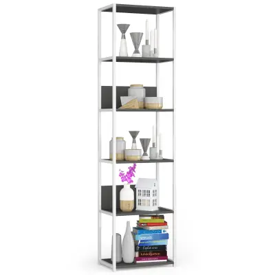 Akord Regal V Loft Slogu Iz Kovine, Bela/Siva