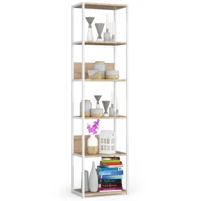 Akord Regal V Loft Slogu Iz Kovine, Bela/Hrast Sonoma