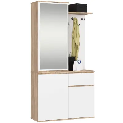 Akord Entro Garderobni Komplet, Hrast Sonoma/Bela