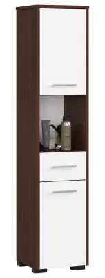 Akord Fin Visoka Kopalniška Omara, 2 Vrata, 1 Predal In 1 Odprt Predel, Wenge/Bela