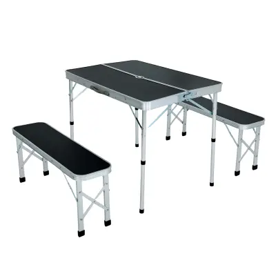 Akord Roi Kamping Komplet Z Mizo In 2 Klopema, Črna