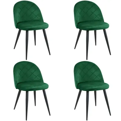 Akord Sj.077 Jedilni Stoli, Komplet 4 Stolov, Stekleničasto Zelena