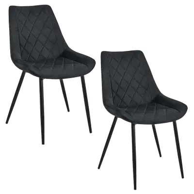 Akord Sj.0488 Jedilni Stoli, Komplet 2 Stolov, Črna